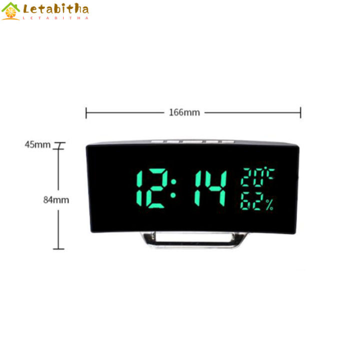 ข้อมูลเวลาเตือนนาฬิกาดิจิตอล-led-จอแสดงอุณหภูมิความชื้น12-24ชั่วโมงมัลติฟังก์ชั่นนาฬิกาตั้งโต๊ะ