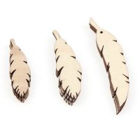 【YF】▤¤❣  20pcs Mixed Wood Feather Decoration Scrapbookings Crafts Wedding Embellishment