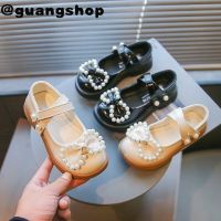 guangshop น่ารักกุทัณฑ์สาวหนังรองเท้าแบนหวานมุกนุ่มแต่เพียงผู้เดียวป้องกันการลื่นเด็กรองเท้า3-16ปี T22N08CC-124