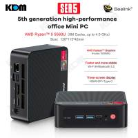 2023 Beelink SER5 Mini PC Windows 11 Pro AMD Ryzen 5 5560U DDR4 16GB SSD 500GB NVME 6C/12T Wi-Fi 6E Gaming Mini PC 4K HDMI DP เอาต์พุต Gigabit อินเทอร์เน็ตเกมคอมพิวเตอร์ตั้งโต๊ะ