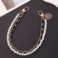 【CW】 Exquisite Layer Chain Lanyard Leather Metal Handles Handbag Accessories