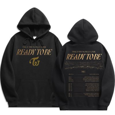Twice 5th World Tour Ready To Be Hoodies /men Hip Hop Hoodie Sweatshirt Spring/Autumn Pullover Harajuku Streetwear Clothes Size XS-4XL
