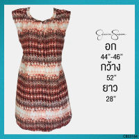 USED Jessica Simpson - Orange Tribal Top | เสื้อแขนกุดสีส้ม สีครีม ลายกราฟฟิก ลายชนเผ่า ทรงใหญ่ สาวอวบ แท้ มือสอง