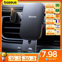 Baseus ติดรถยนต์ช่องแอร์โลหะที่วางโทรศัพท์ในรถแรงโน้มถ่วง,สำหรับ Samsung รองรับ iPhone Xiaomi ที่จับโทรศัพท์มือถือขาตั้งที่ยึดโทรศัพท์ในรถ