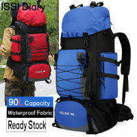 ISSI Diary Outdoor 90L Large Camping Backpack Travel Bag กระเป๋าสะพายผู้ชายผู้หญิงกระเป๋าเดินป่ากระเป๋าสะพายกลางแจ้งปีนเขา Trekking Men Travel Bag