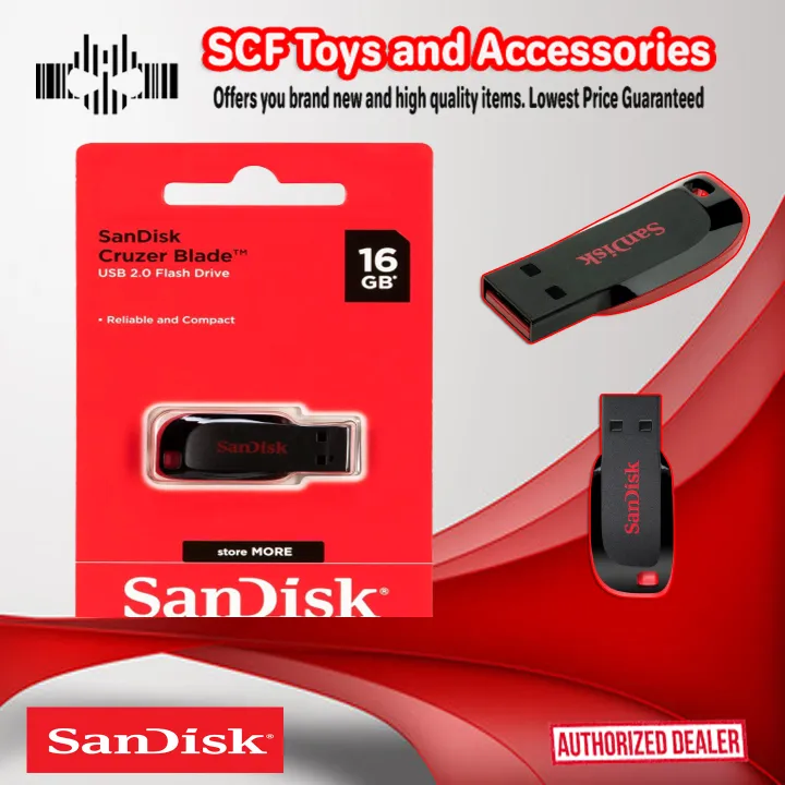 SanDisk Cruzer Blade 16GB USB 2.0 Flash Drive Original Lazada PH