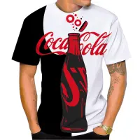 (in stock) New Summer Short Sleeve Coca Cola 3D T-shirt Printed Mens Fashion Loose Comfortable Top (free nick name and logo)