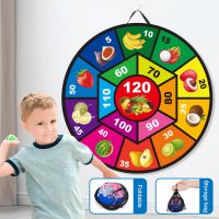 Kids Game Dart Board Set Folding Wall Hanging Safe Dart Game Toy for Child Family Game stress reliever toys with 6 balls