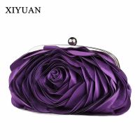 ✟ஐ 9 Colors Vintage Ladies Floral Evening Bag Woman Fashion Rose Chain Handbag Wedding Party Clutch Dinner Small Purse