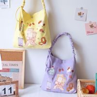 【Witte】 Shop Bag กระเป๋าผ้าใบ น่ารักกระเป๋าสะพาย ความจุสูงกระเป๋านักเรียน