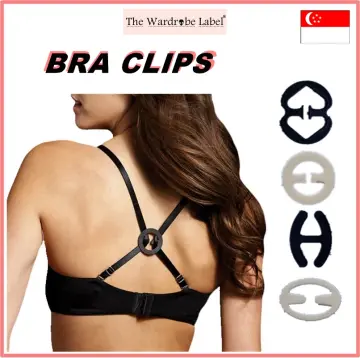 Bra Strap Clips - Racer Back - Conceal Straps - Cleavage Control (Black,  Beige, White, Clear)