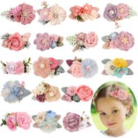 【jw】▫℗  Fashion Artificial Hair Kids Floral Hairpins Headwear Decorate Barrettes Accessories