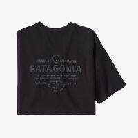 Patagonia เสื้อยืดแขนสั้นพิมพ์ลายตัวอักษร,อเมริกาแบบย้อนยุคกลางแจ้งเสื้อคู่ผ้าฝ้ายคอกลม37572