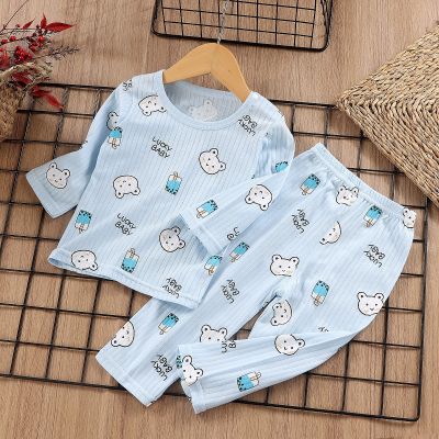[COD] New Childrens Cotton Thin Sleeve Service Air Conditioning Boys and Set