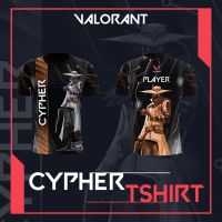 2023 แฟชั่น Valorant Cypher เสื้อยืด (เต็มซับ) ผู้ชาย 3D เสื้อยืด XS-4XL ขนาด 3D เสื้อ