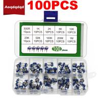 100PCS RM065 Carbon Film Horizontal Trimpot Potentiometer Switch Variable Resistor 500R-1M Mixed SMD Electronic Kit for Arduino