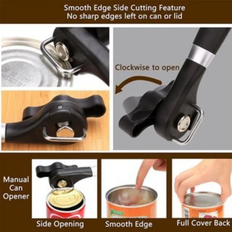 Leadigol Can Opener, Stainless Steel Kitchen Tools,Manual Side Cut