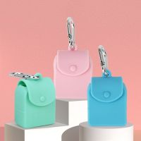 Storage Bag Food Grade Soft Hangable Dustproof Silicone Keychain Hook Design Portable Mini Organizer Pouch Home Accessories