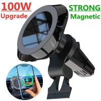 100W Magnetic Car Wireless Chargers Air Vent Phone Holder for iphone 14 13 12 11 8 Pro Max Macsafe Charger Fast Charging Station Car Chargers