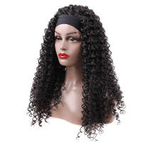 Synthetic Kinky Curly Headband Wig Long Hair Wigs Anjo Plus Scarf Wig 28inch With Ice Headband For Black Women Cosplay Glueless