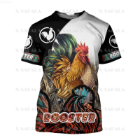 Custom Name (สต็อกเพียงพอ) Customized Farmer Rooster 3D Printed High Quality T-shirt Summer Round Neck Men Female Casual Top-2คุณภาพสูง size:S-5XL