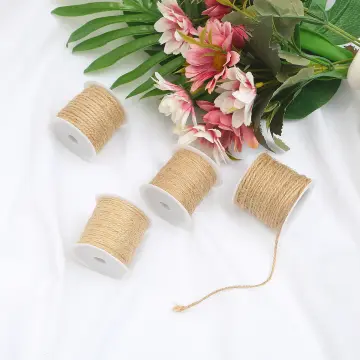 50M Natural Vintage Jute Rope Twine Roll Sewing Christmas Crafts Jute Cord  Thread Wedding Handmade DIY Party Ribbon Bows Decoration