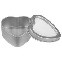 Heart Shaped Empty Metal Tins With Window Box Storage Box DIY Cream Cosmetic Container Candle Making Jars Chocolate Candy Gifts Storage Boxes