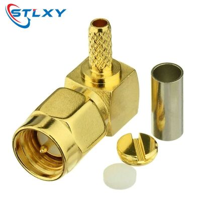SMA Male Plug 90 Degree Crimp RG174 RG316 LMR100 Cable Right Angle RF Coaxial Connector Electrical Connectors