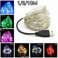 1เมตร/10LED/5เมตร/50LED/10เมตร/100LED นางฟ้า S Tring ไฟ Led USB กลางแจ้งถ่านไฟฉายพวงมาลัยตกแต่งคริสต์มาสคริสต์มาสปีใหม่เครื่องประดับตกแต่ง