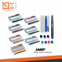หมึกหลอด LAMY  T10 สำหรับปากกาหมึกซึม มี 8 สี ดำ, น้ำเงิน, น้ำเงินเข้ม, แดง, เขียว, ม่วง, ฟ้าเทอร์ควอยซ์, ส้มบรอนซ์ ของแท้ 100 % - 1 กล่องมี 5 หลอด