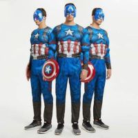 In1★ชุดแฟนซี ชุดฮีโร่ กัปตันอเมริกา ผู้ใหญ่ Captain America