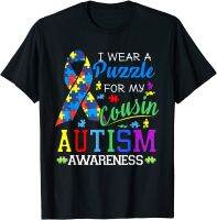 I wear a Puzzle for my Cousin - Autism Awareness shirt Special Mens Tshirts Casual Tops Tees Cotton Simple Style