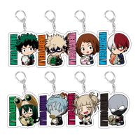 Anime My Hero Academia Key Chain Midoriya Izuku Todoroki Shoto Bakugo Katsuki Dabi Transparent Acrylic Pendant Key Chain Ring