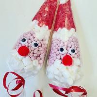 [BBEES] 50Pcs Christmas Sweet Cones กระเป๋า DIY Santa Claus ถุงขนมใสสำหรับห่อขนมคริสต์มาสเด็ก DIY ของขวัญอุปกรณ์