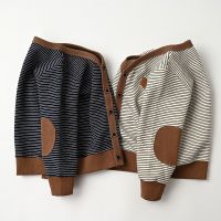 Children Knit Cardigan Spring Autumn Boys Sweaters V-neck Striped Kids Knitting Sweater Jacket BB180