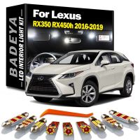 12ชิ้นแผนที่การส่งข้อมูลแบบติดต่อกันนำตกแต่งภายในชุดโคมไฟไฟโดมสำหรับ Lexus RX350 RX450h 2016-2018 2019ยานพาหนะรถหลอดไฟ LED ไม่มีข้อผิดพลาด