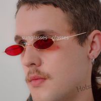 【hot sale】∋✆ D03 Oval Sunglasses Men Women Retro Metal Frame Yellow Red Vintage Tiny Round