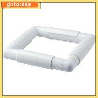 GOTORADE 1pcs 6x6นิ้ว ห่วงปักสี่เหลี่ยม เล็กๆน้อยๆ พลาสติกทำจากพลาสติก ห่วงปักครอสติชทรงสี่เหลี่ยม เข็มปลายแหลม สีขาวขาว กรอบคลิปปักครอสติช ควิลท์