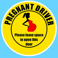 PND34  mama in car สติ๊กเกอร์ มีคนท้องในรถ Pregnant in car คนท้องขับรถ สติ๊กเกอร์ติดรถ สติกเกอร์ การ์ตูน ติดรถ กันน้ำ ไวนิล