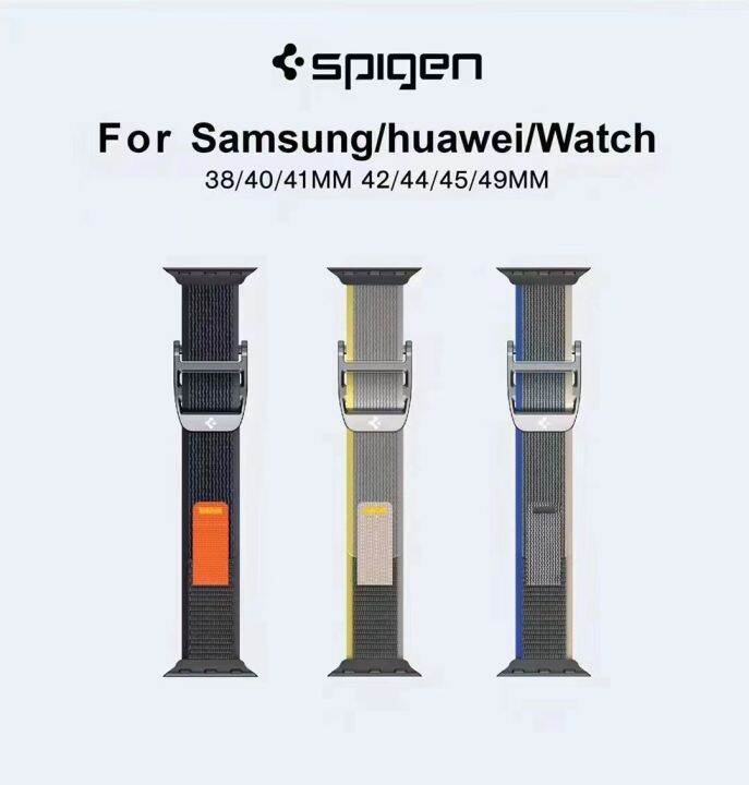 spigen-สายรัดไนลอนไนลอนสำหรับนาฬิกาอัลตร้า49มม-ซีรีส์8-7-6-5-4-3-2-1-se-44มม-42มม-45มม-สายรัดข้อมือสายรัดข้อมือ