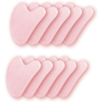 510pcs Rose Quartz Jade Stone Heart-shaped Gua Sha Scraper Massage Handmade Guasha Board Anti Wrinkle Skin Care Gouache Scraper