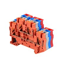 [HOT QAA,JXHKLWW 121] 10Pcs Din Rail Terminal Block PTTB 2.5 4สีขั้วต่อไฟฟ้า Double Layer ฤดูใบไม้ผลิสายไฟการเชื่อมต่อสายไฟตัวนำ