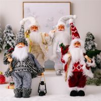 【CW】 42cm Standing Posture Gift Santa Claus Doll Oranments Xmas Pendants Merry Christmas Decor For Home Kids Gift Naviidad Presents