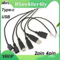 B5ev40er4ly Shop 2-pin 4-pin wire Line Micro USB diy 2.0 Male to Female Type-C c Charger Wire Power Supply Connector Extension repairing Cable