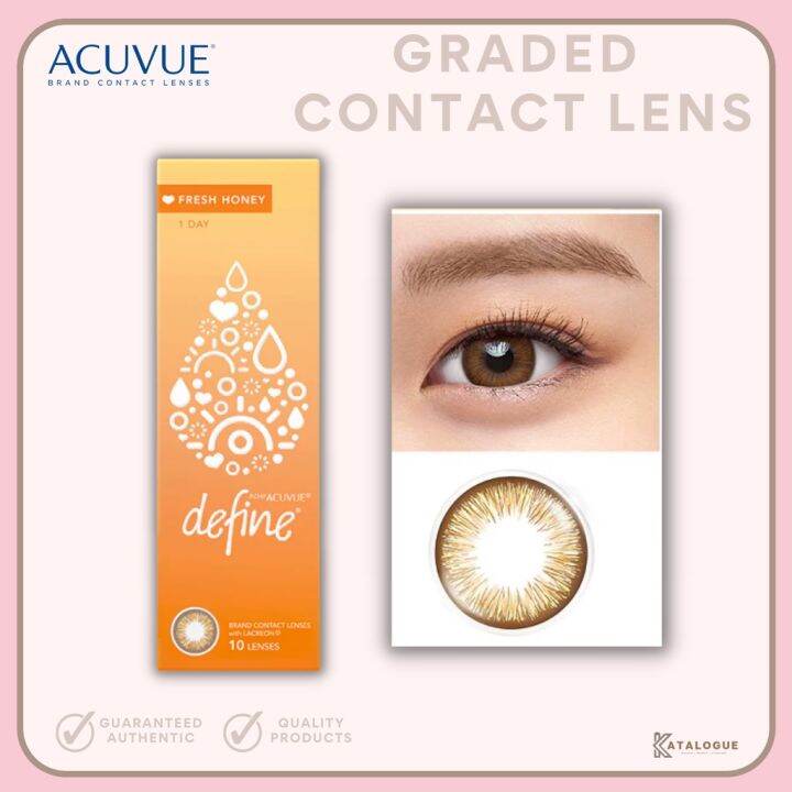 Onhand acuvue define fresh honey 1 day contact lens lazada ph