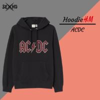 ✢◆๑ เสื้อกันหนาว มีฮู้ด ACDC สีดํา (ฟรีสติกเกอร์)