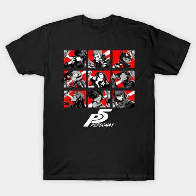 เสื้อยืดพิมพ์ลายแฟชั่น Men Short Sleeve Tshirt Persona 5 Phantom Thieves Persona 5 T Shirt T-Shirt  6JR4