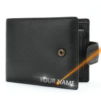 2022 New Men Wallets Leather Name Engraving Hasp Male Purses Long 100% Genuine Leather Vintage High Quality Men Wallet