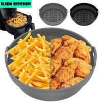 หม้อทอด Air Fryer หม้อที่บุรองซิลิโคนอเนกประสงค์พร้อมตัวแบ่งตะกร้าพร้อมที่จับซิลิโคนหม้อทอด Air Fryer พับได้หม้อทอด Air Fryer กลมแบบนำกลับมาใช้ได้ถาดซิลิโคนอเนกประสงค์หม้อทอด Air Fryer หม้อที่บุรองซิลิโคนหม้อทอด Air Fryer พับได้ตะกร้าซิลิโคนหม้อทอด Air Fr