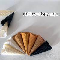 Crispy Plastic White Chocolate Ice Cream Cone Hollow DIY Accessories Yogurt Modle Display Props Shooting Artificial Fake Food